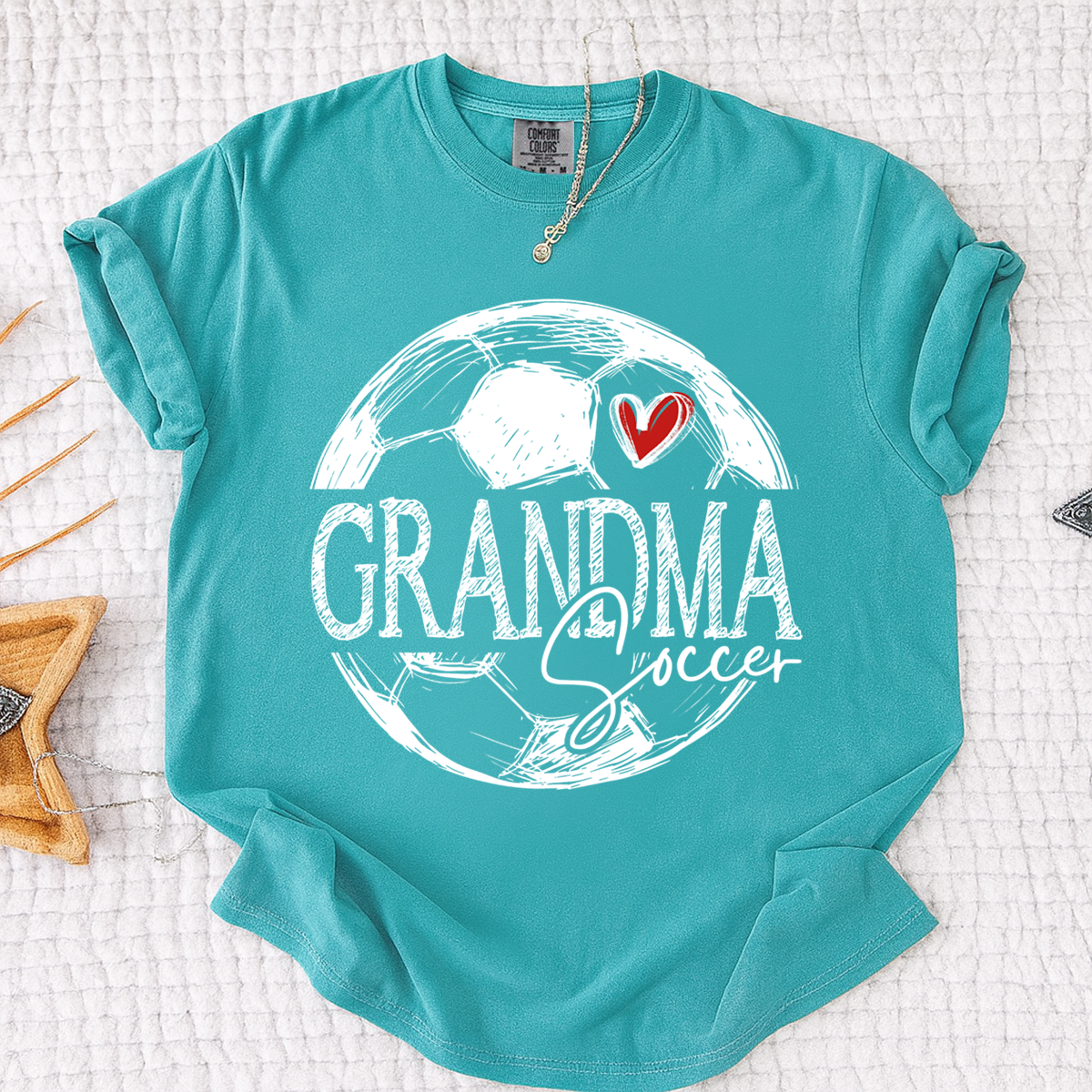 Comfort Colors® Custom Soccer Mimi Heart Shirt, For Gift Grandma Football Tee