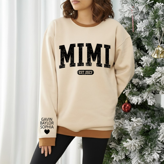 Personalized MIMI Sweatshirt EST 2025 – Custom Grandma Crewneck Gift for Birthday or Christmas