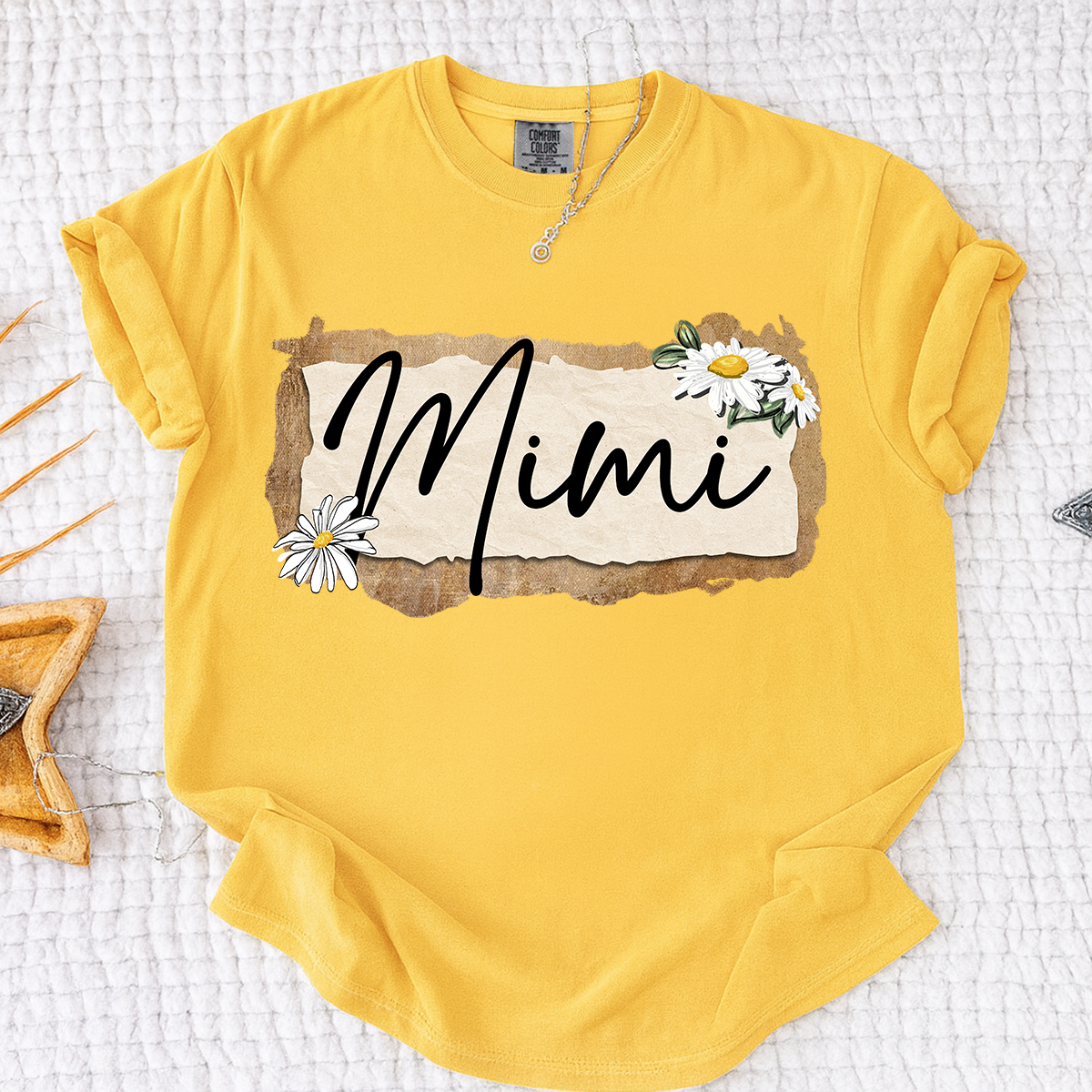 Comfort Colors® Custom Mimi T-Shirt, Floral Daisy Design,Great Gift for Mimi Grandma