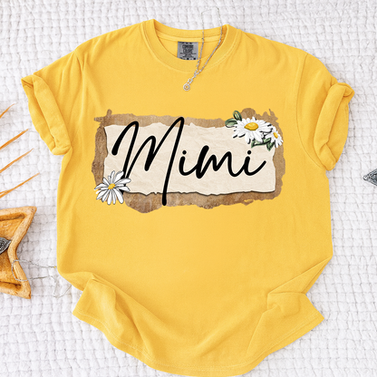 Comfort Colors® Custom Mimi T-Shirt, Floral Daisy Design,Great Gift for Mimi Grandma
