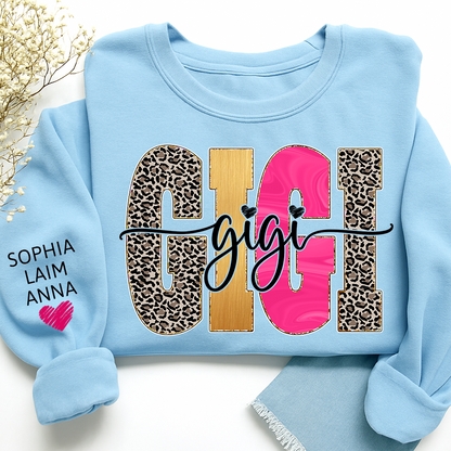 Custom Coquette Leopard Mimi Sweatshirt, Gift for Grandma And Kids
