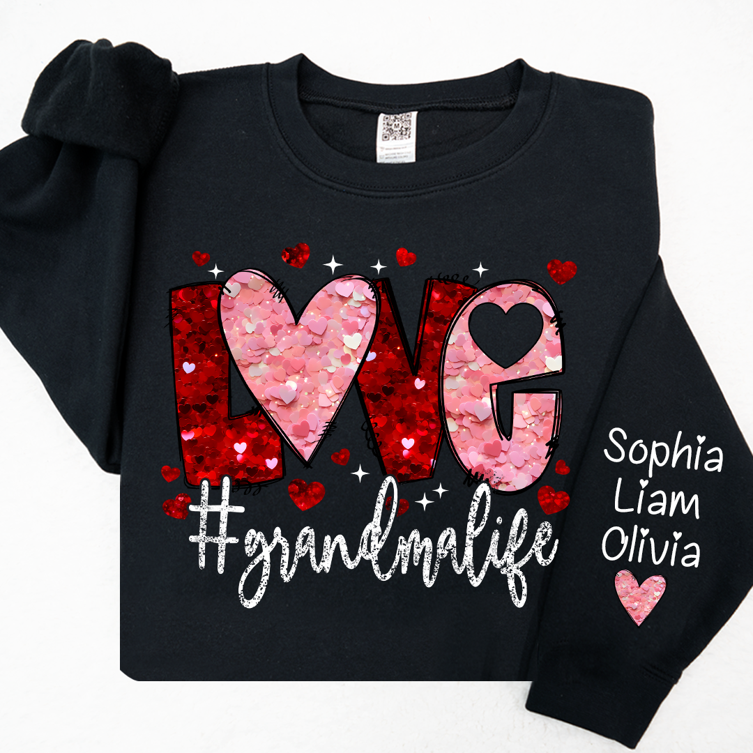 Love Heart Glitter Grandma Life And Kids LTP01