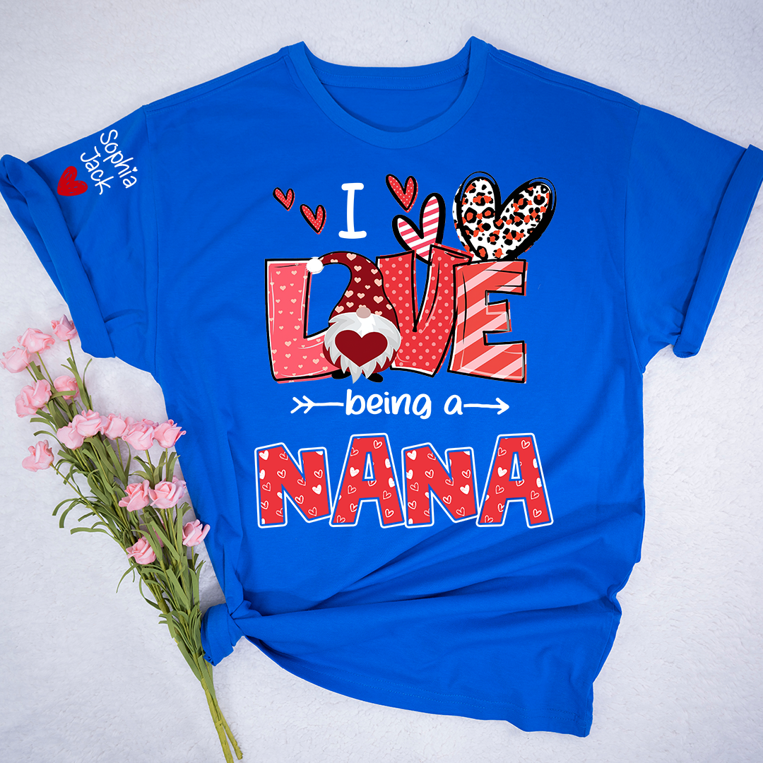 I Love Being Called Nana Sweatshirt, Heart Gnome Valentine Gift For Grandma And Her Grandchildren