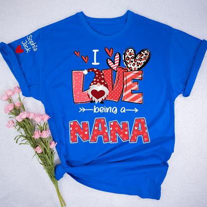 I Love Being Called Nana Sweatshirt, Heart Gnome Valentine Gift For Grandma And Her Grandchildren