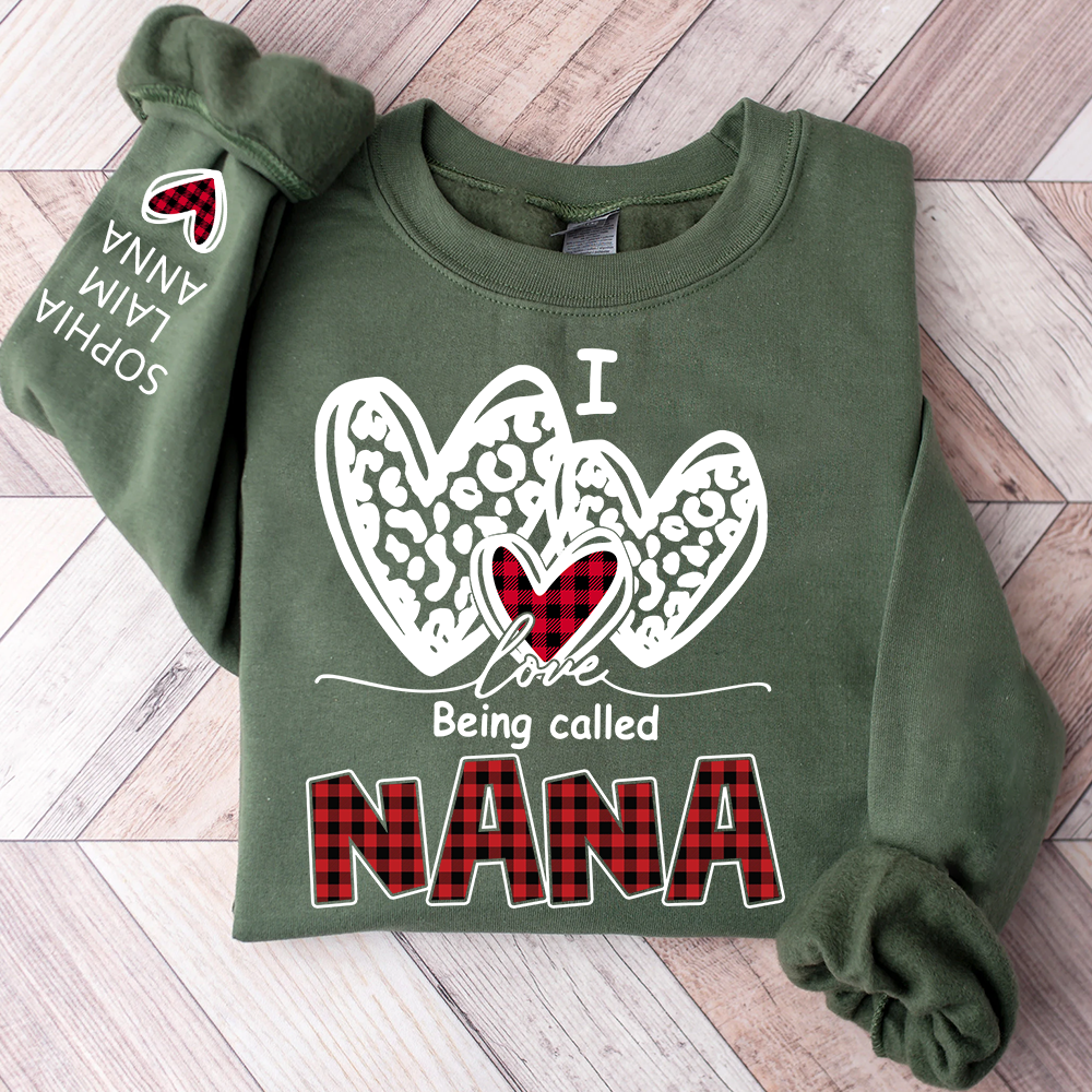 Personalized I Love Being Called Mimi Sweatshirt,Heart Valentine Gifts For Grandma And Grandchildren's