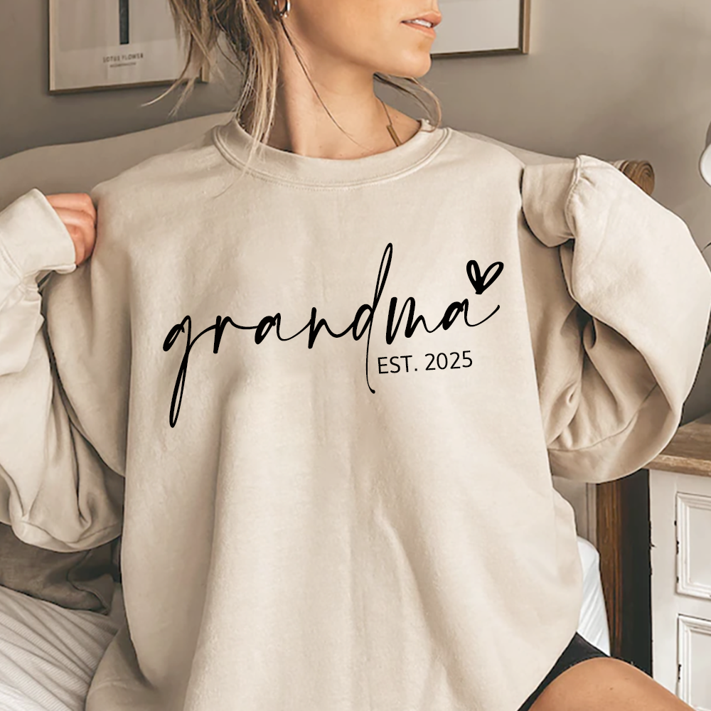 Personalized Grandma Little Heart Sweatshirt, Gift for Grandma and Family