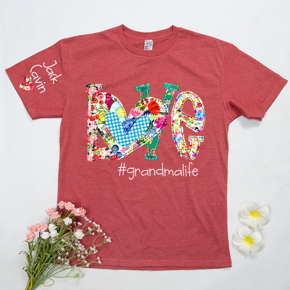 Personalized Love Grandma Life Floral Shirt, Custom Nickname And Grandkids, Mother's Day Gift T-Shirt