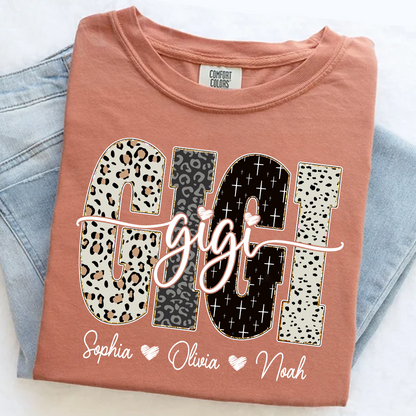 Comfort Colors® T-Shirt Bible Style Design, Custom Gift For Gigi And Her Grandchildren