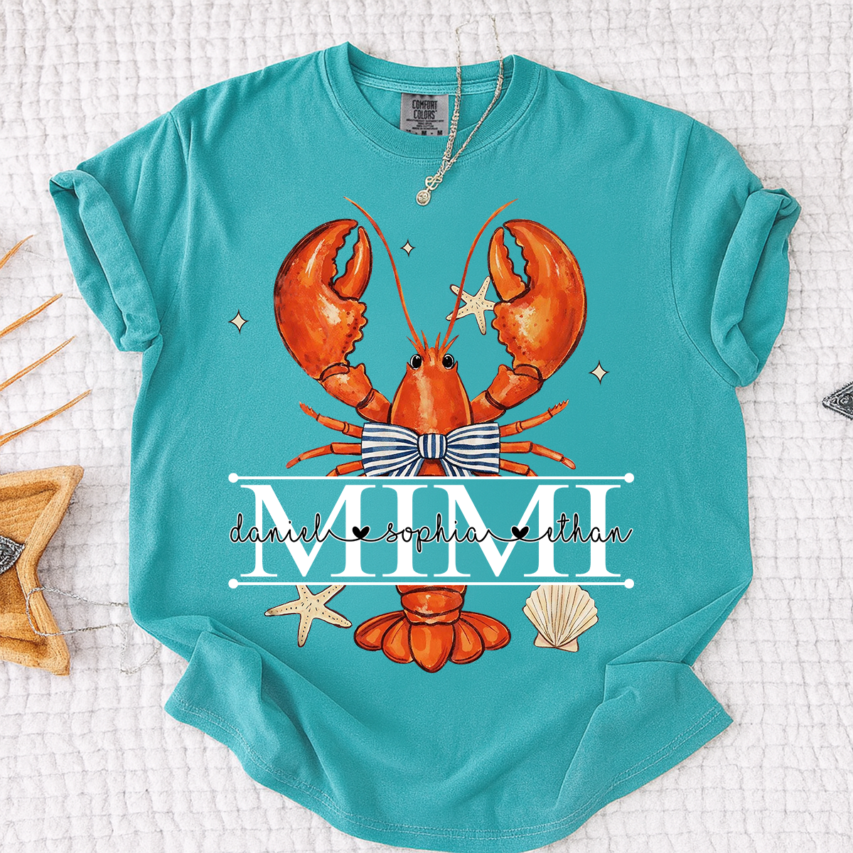 Comfort Colors® Lobster Mimi Shirt for Grandma, Customizable Name Summer T-Shirt, Fun Seafood Design Tee
