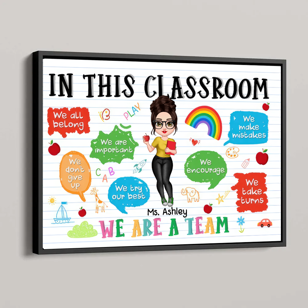 Adorable Teacher Personalized Poster, Custom Teacher Gift, Teacher Appreciation Decor, Back To School Classroom Decoration Poster