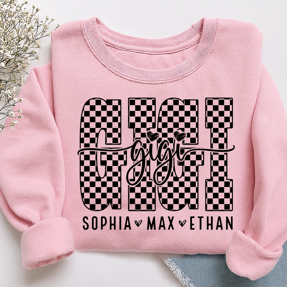 Gigi Style Checkered Bible Set, Customized Gift for Grandma and Grandchild