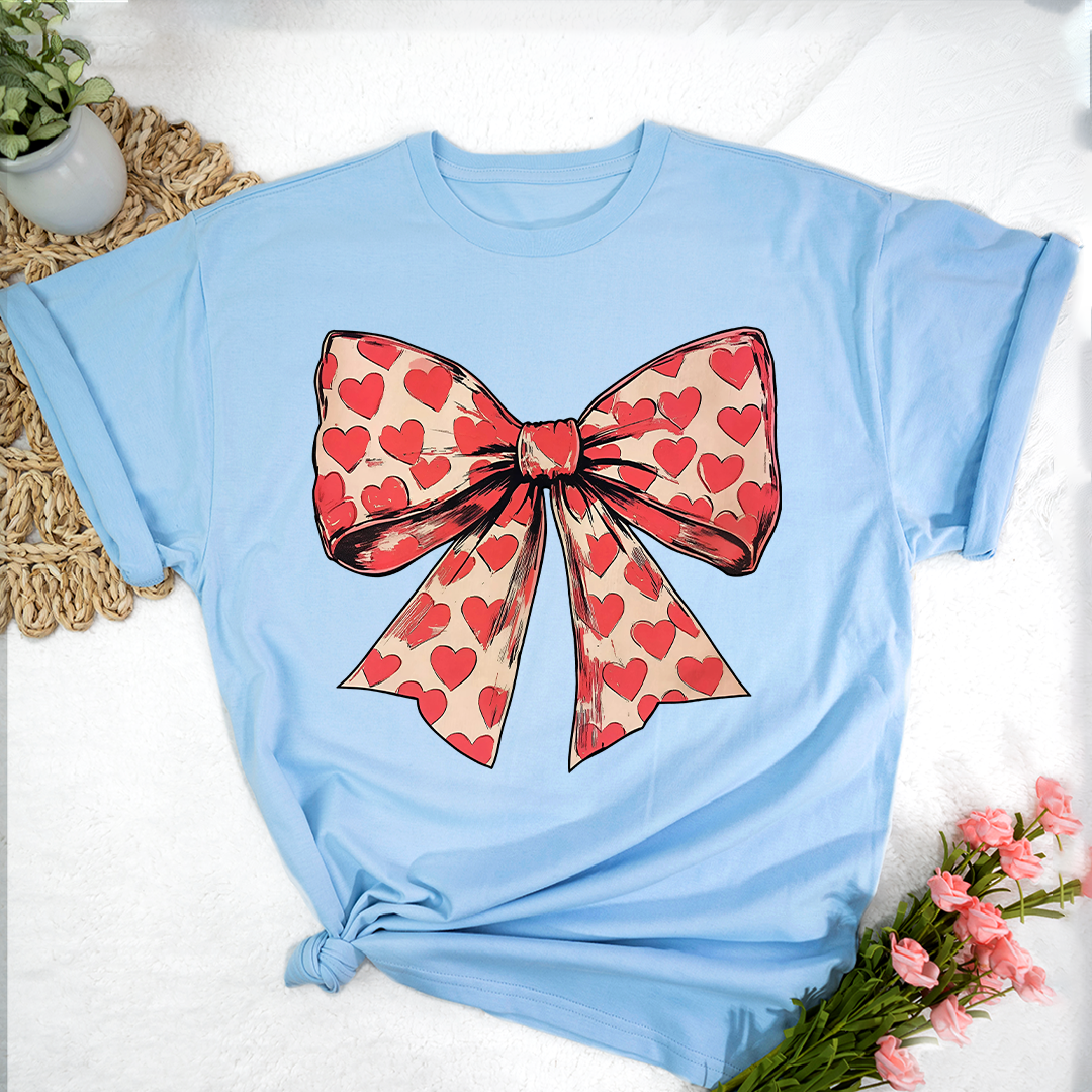 Valentine's day Heart Coquette Bow T-Shirt