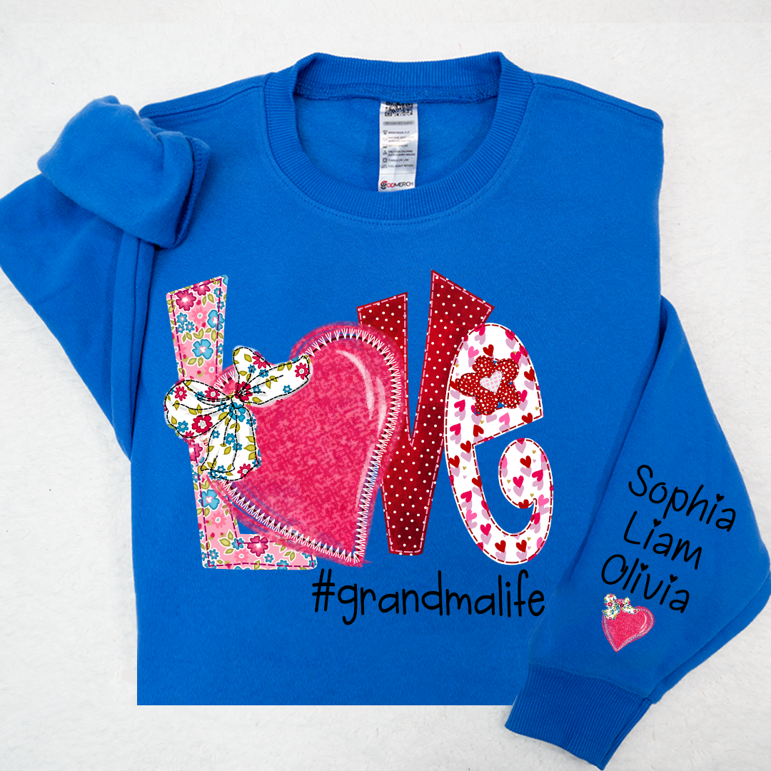 Love Custom Grandma Life And Kids Valentine's Day LTP01 Sweatshirt