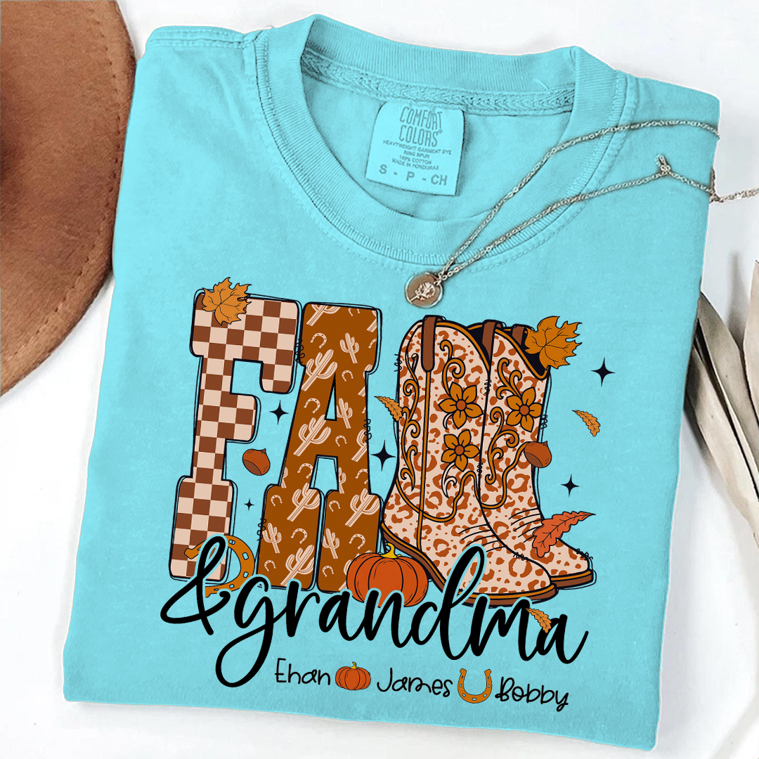 Comfort Colors® Cute Personalized Fall & Grandma Costume, Gift With Grandma And Grandchild Names