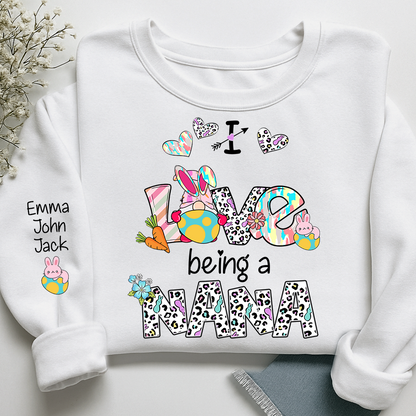 Nana Sweatshirt I Love Being a Nana, Colorful Heart Design Family Style