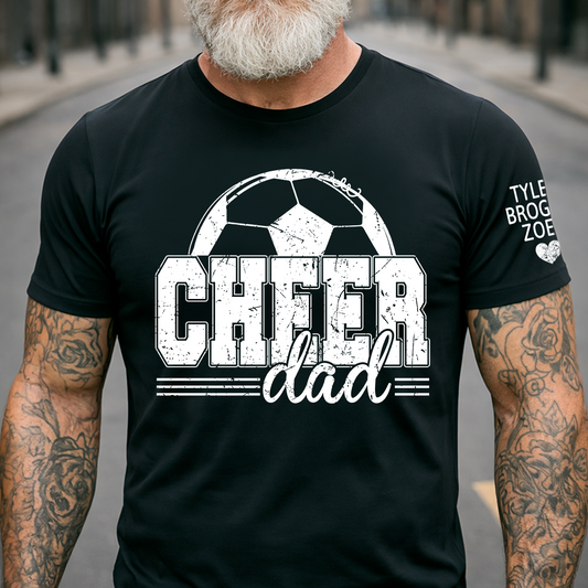 Dad's Cheer T-shirt, personalized Cheering Shirt With Kids' Names, A Meaningful Gift For Your Loved Ones