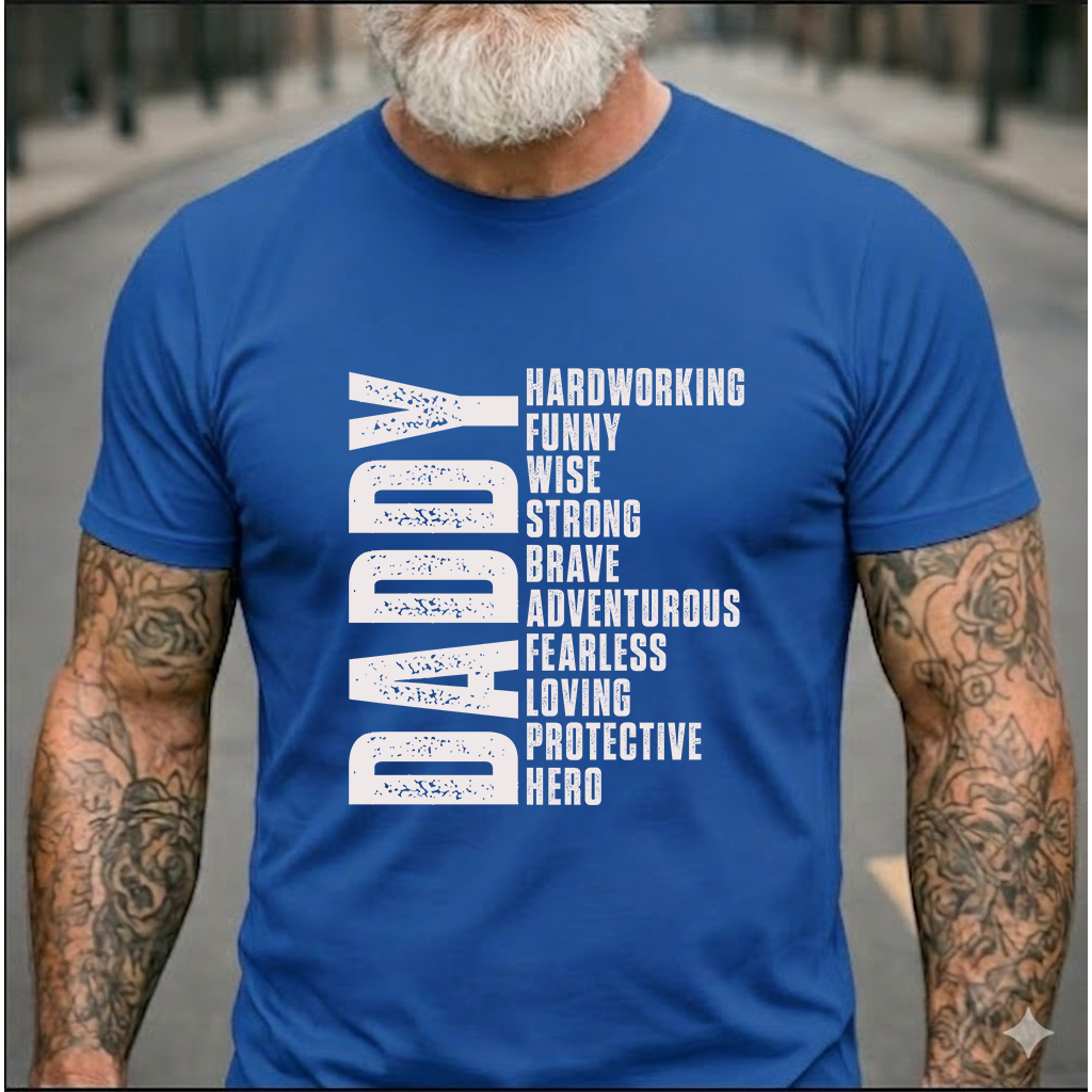 Dad Acrostic T-Shirt – Personalized Custom Name Gift for Dad Daddy Papa