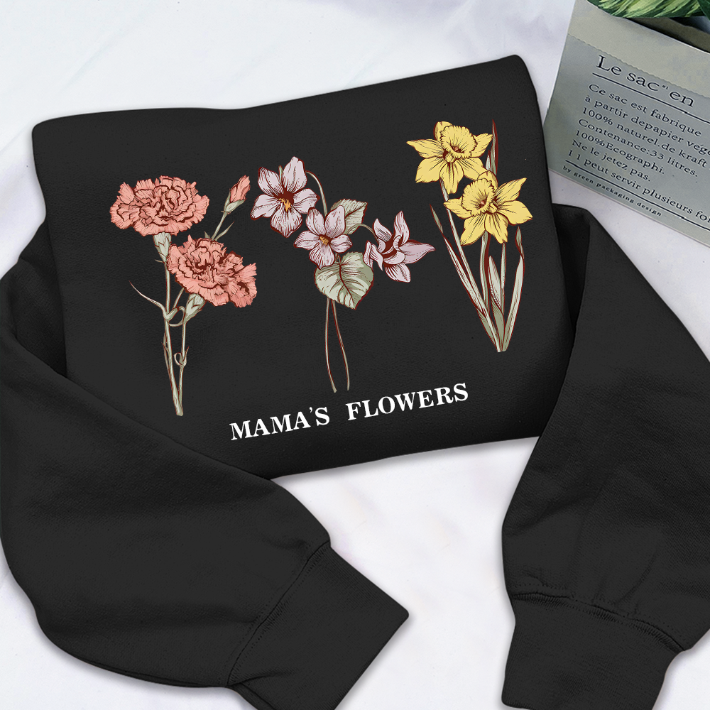 Custom Birth Month Sweatshirt Birth Flower Sweater, Birth Flower Shirt, Grandma's Garden, Personalized Sweatshirt