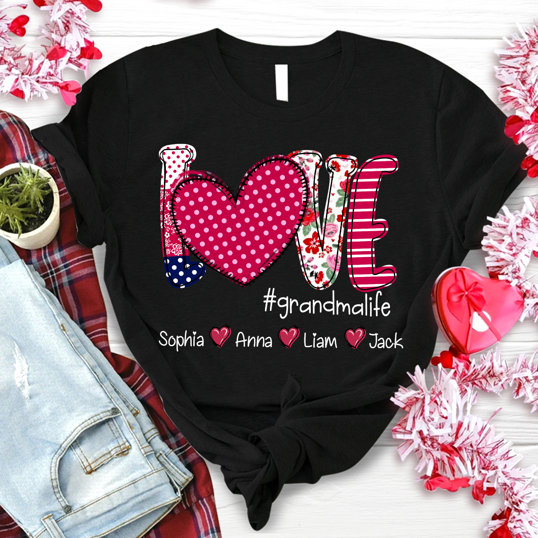 Valentine's Heart Day Custom Grandma And Kids LTP01
