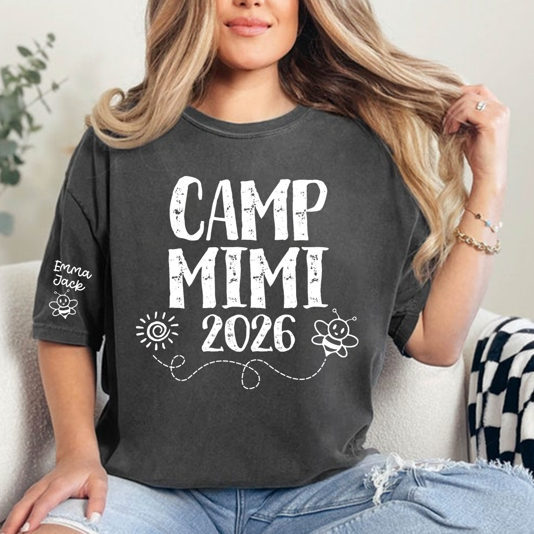 Mimi Camp Graphic Tee Perfect for Grandma’s Summer Camp, For Gift Grandma And Kids