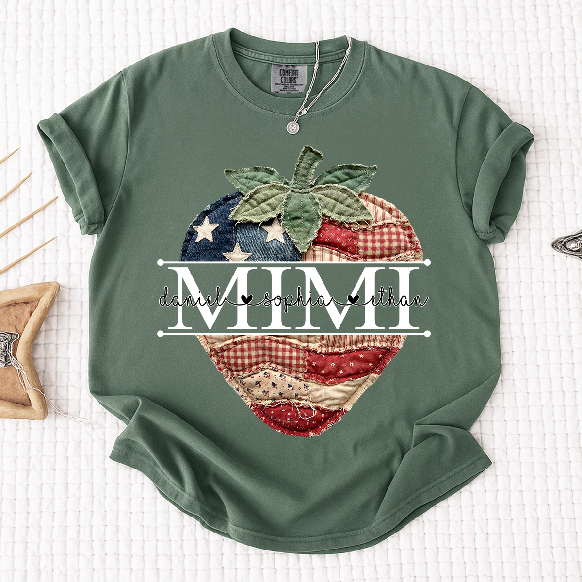 Comfort Colors® Custom Mimi Strawberry Shirt, Patriotic 4th of July Grandma Gift