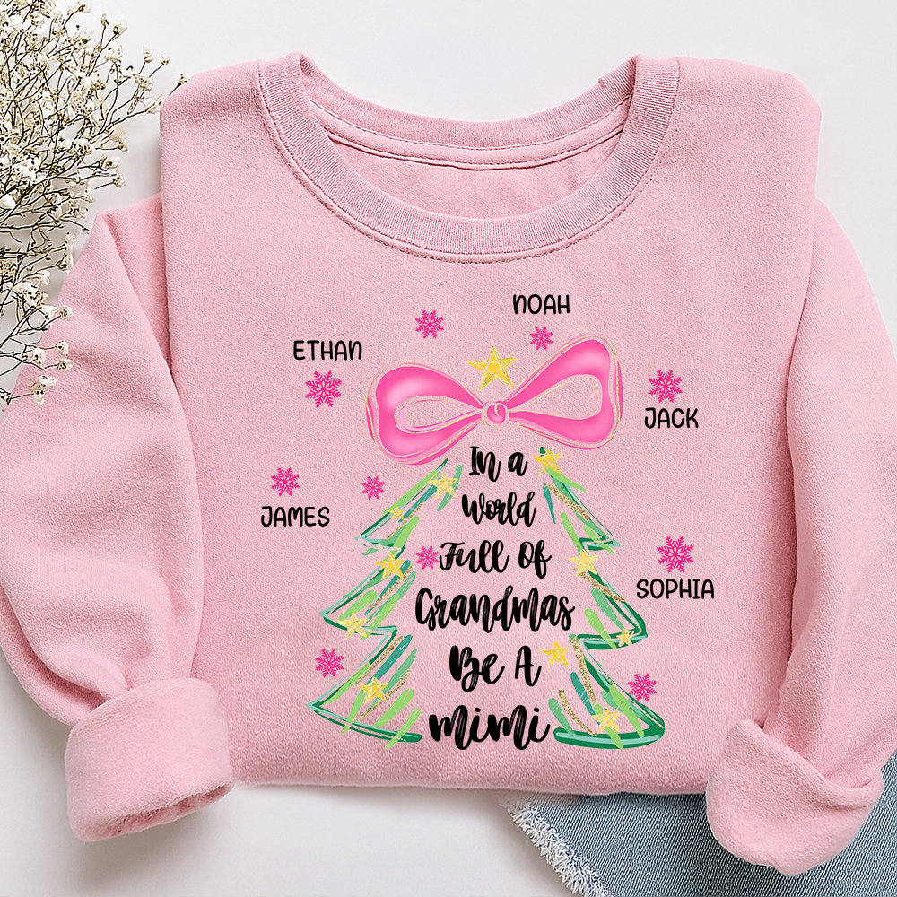 Personalized Mimi Christmas Sweatshirt, In a World Full of Grandmas Be a Mimi Shirt