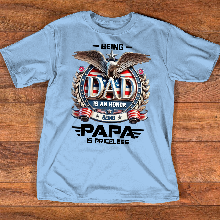 Papa Shirt Patriotic Eagle Design, Being Dad Is an Honor Quote T Shirt, Gift for Grandpa Papa