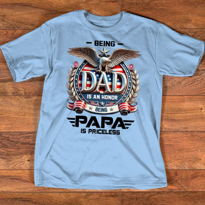 Papa Shirt Patriotic Eagle Design, Being Dad Is an Honor Quote T Shirt, Gift for Grandpa Papa