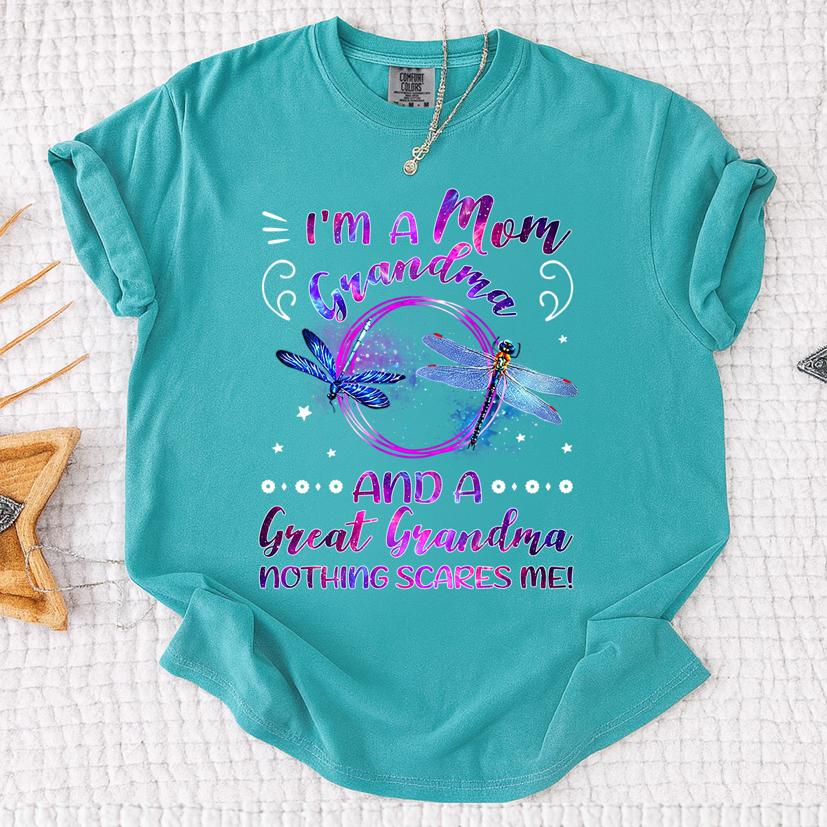 Funny Grandma Shirt, Custom Grandma. I'm a Mom and Great Grandma Nothing Scares Me, For Gift Grandma