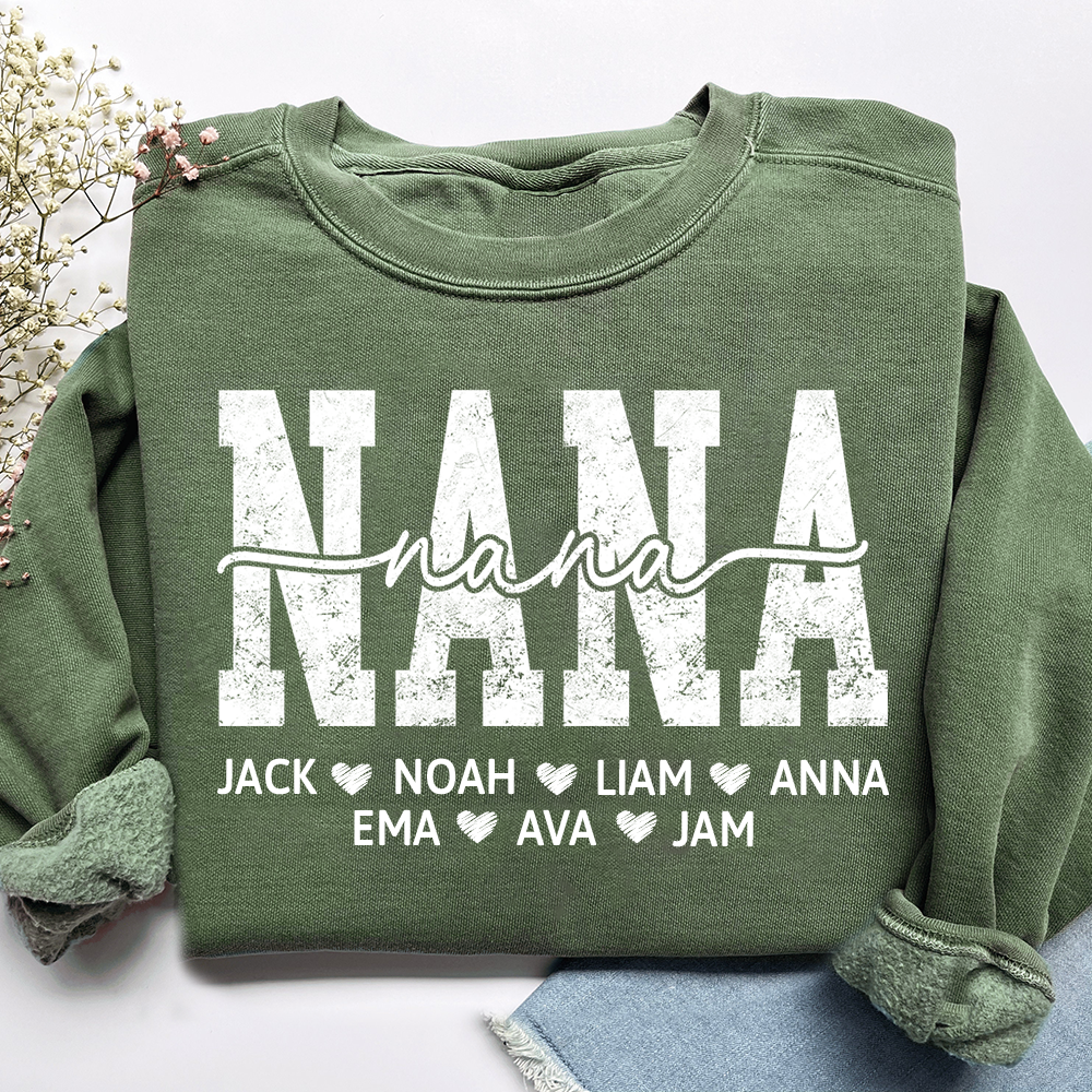 Personalized Nana 2025 Sweatshirt, Custom Gift For Grandma And Kids