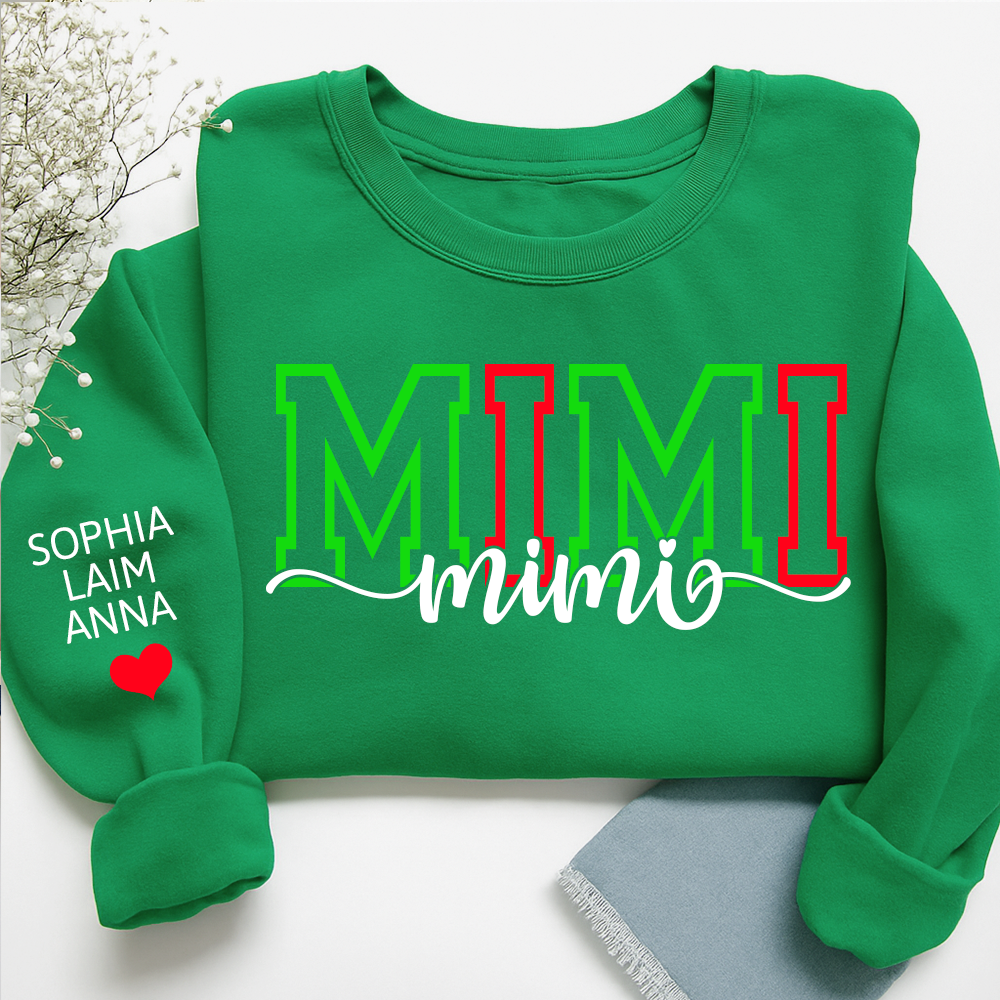 Personalized Merry Christmas Mimi Sweatshirt, Gift for Grandma and Kids