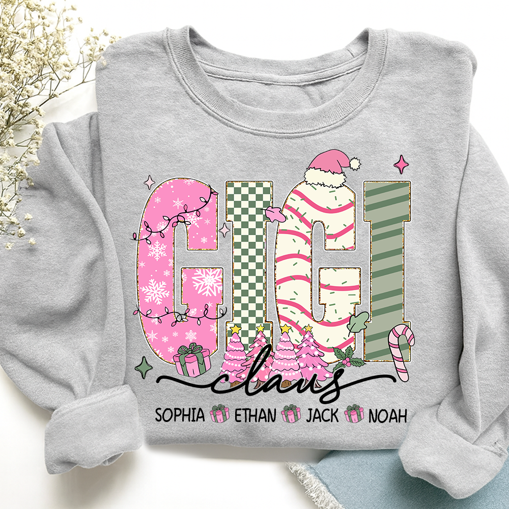 Christmas Mimi Sweatshirt, Custom Family Name Shirt for Grandma