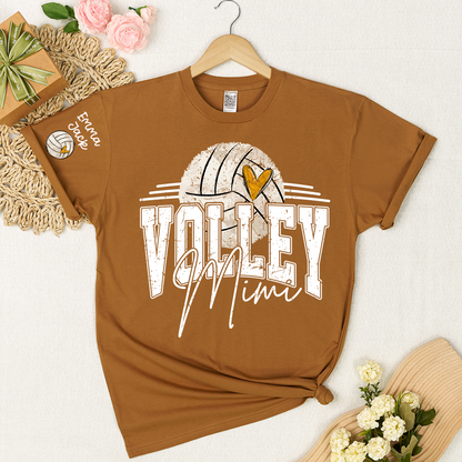 Custom Volleyball Mimi Shirt, Personalized with Kids Names, Volleyball Fan T Shirt