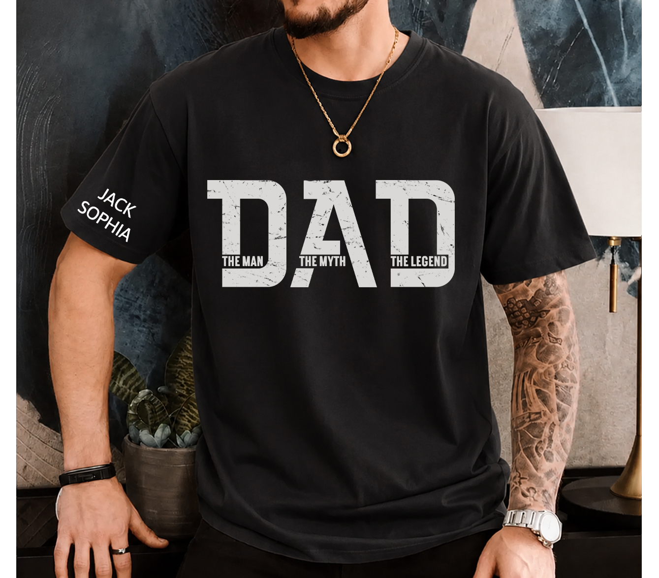 Personalized Dad Shirt The Man The Myth The Legend Custom Kids Names Gift for Dad