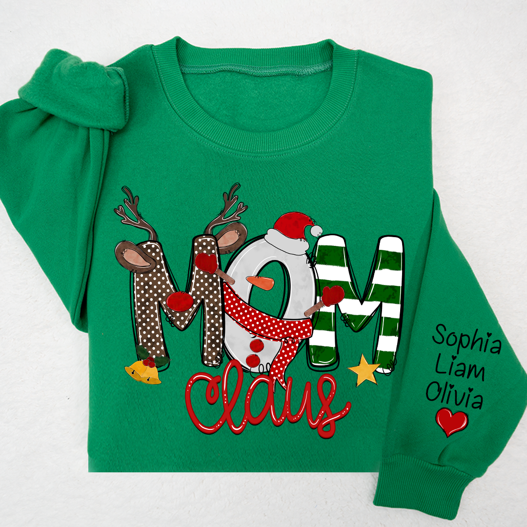Mom Claus And Kids Christmas Shirt, Mother's Day Gift Mother Sweater LTP01