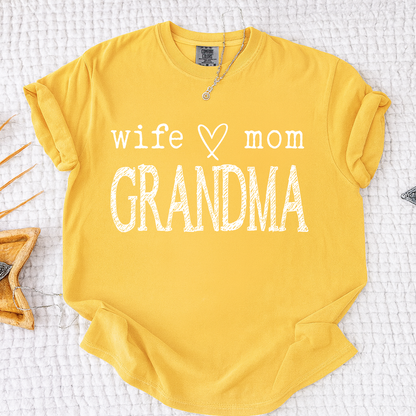 Comfort Colors® Personalized Grandma Shirt, Wife Mom Grandma T-Shirt with Family Names, Great Gift for Nana
