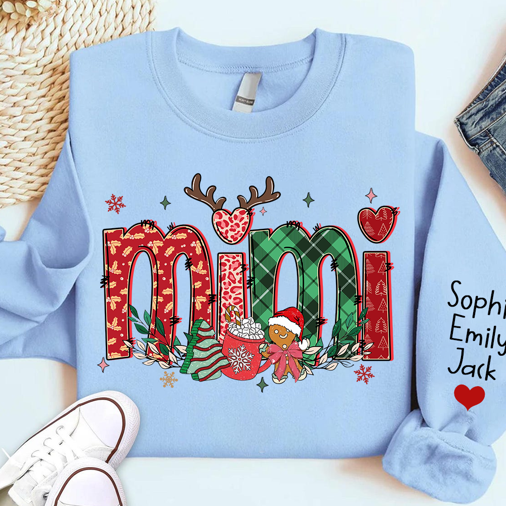Merry Christmas Grandma Personalized, Custom Nicknames For Mimi And Kids