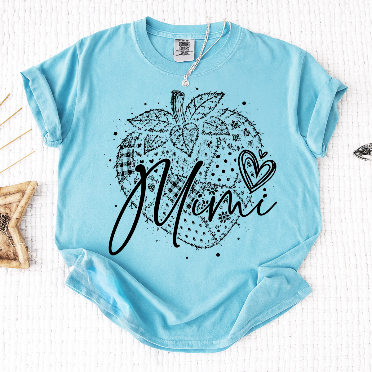Comfort Colors® Custom Mimi Shirt with Fruit Design, Personalized Grandma or Mom Tee, Unique Name Graphic Shirt for Women