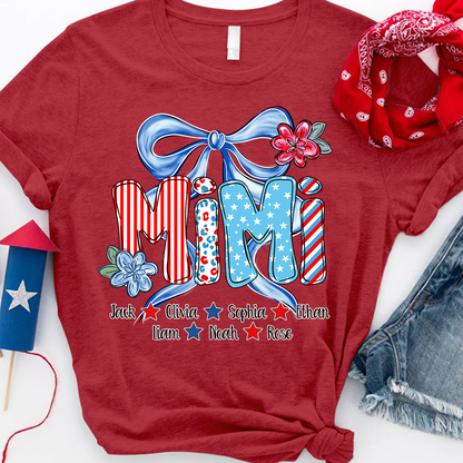 Patriotic Flag Flower, Custom Nickname Gift for Mimi and Kids