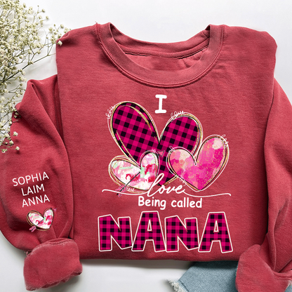 I Love Being Called Mimi Pink Tone Design, Grandma Sweatshirt Personalized with Kids Name