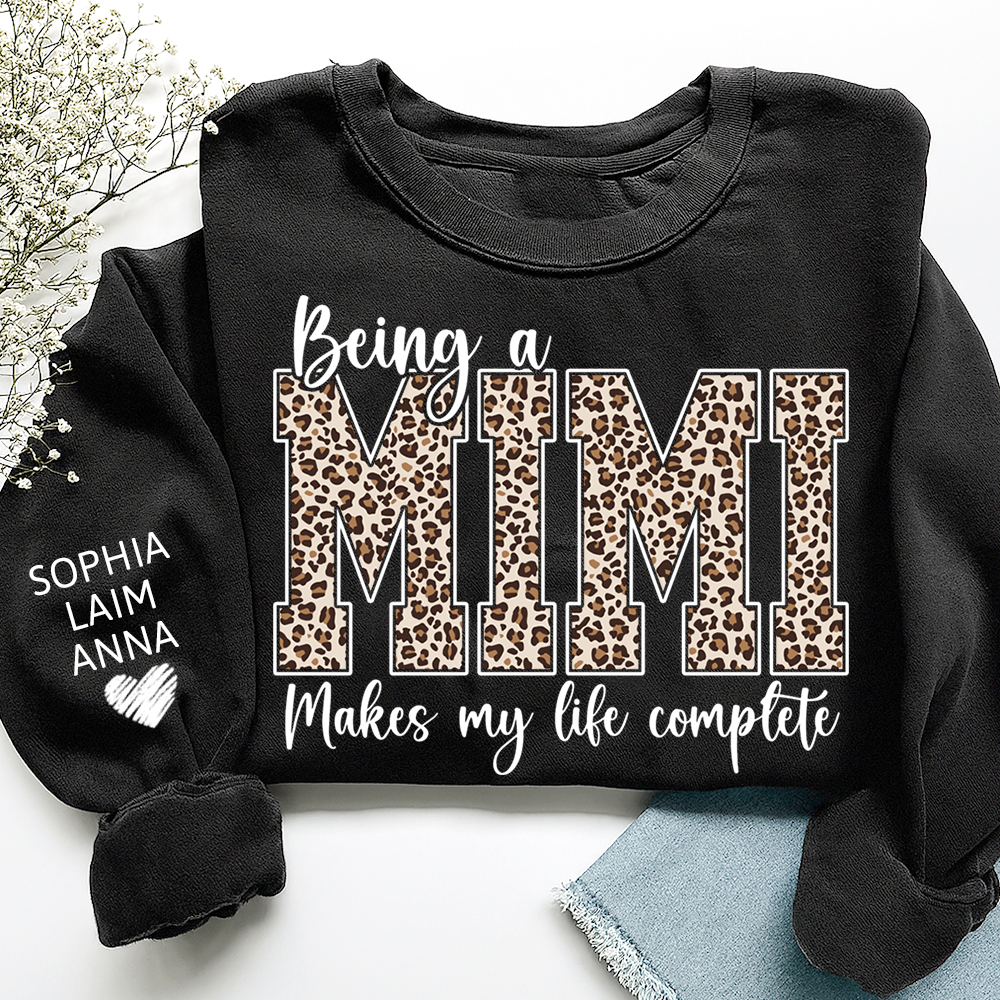 Personalized Being a Mimi Makes My Life Complete Sweatshirt, Custom Nicknames for Mimi And Kids
