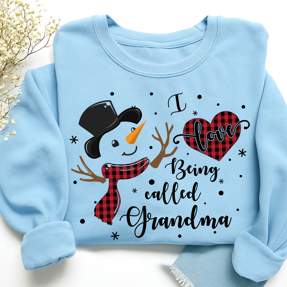 I Love Being Called Grandma Shirt, Cozy Holiday Sweatshirt for Gift Grandma And Kids
