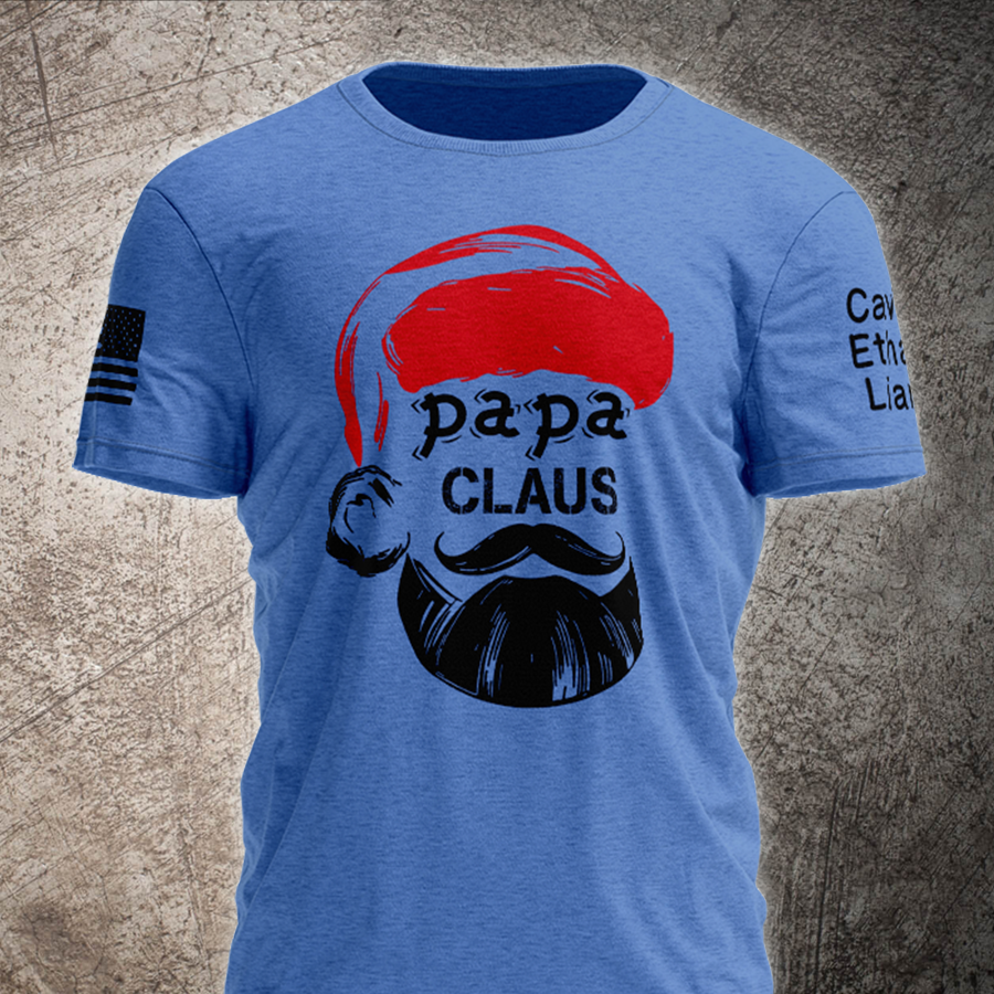 Papa Claus Christmas Shirt, Custom Papa With Kids, Grandpa Gift TH T-Shirt