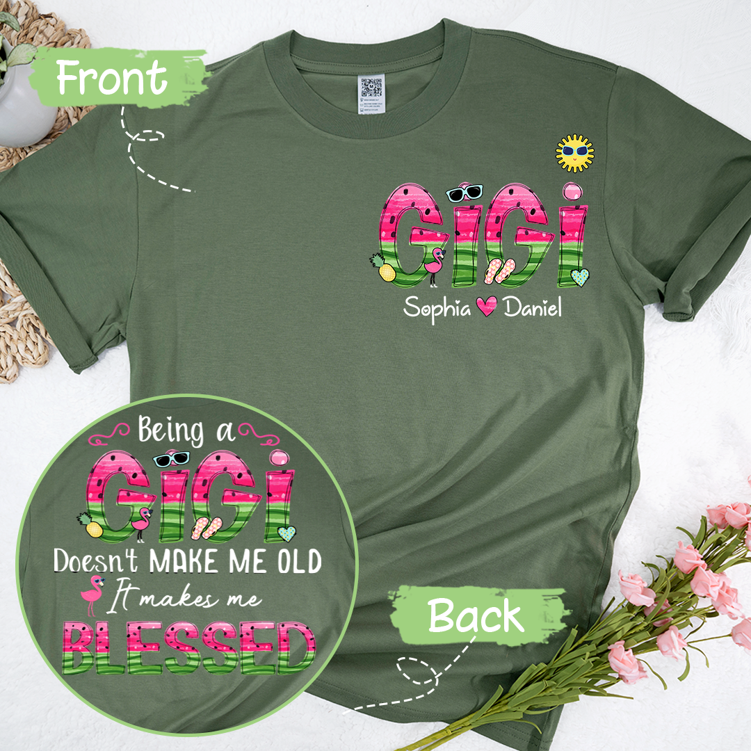 Custom Being A Grandma Doesn't Make Me Old Watermelon T-Shirt
