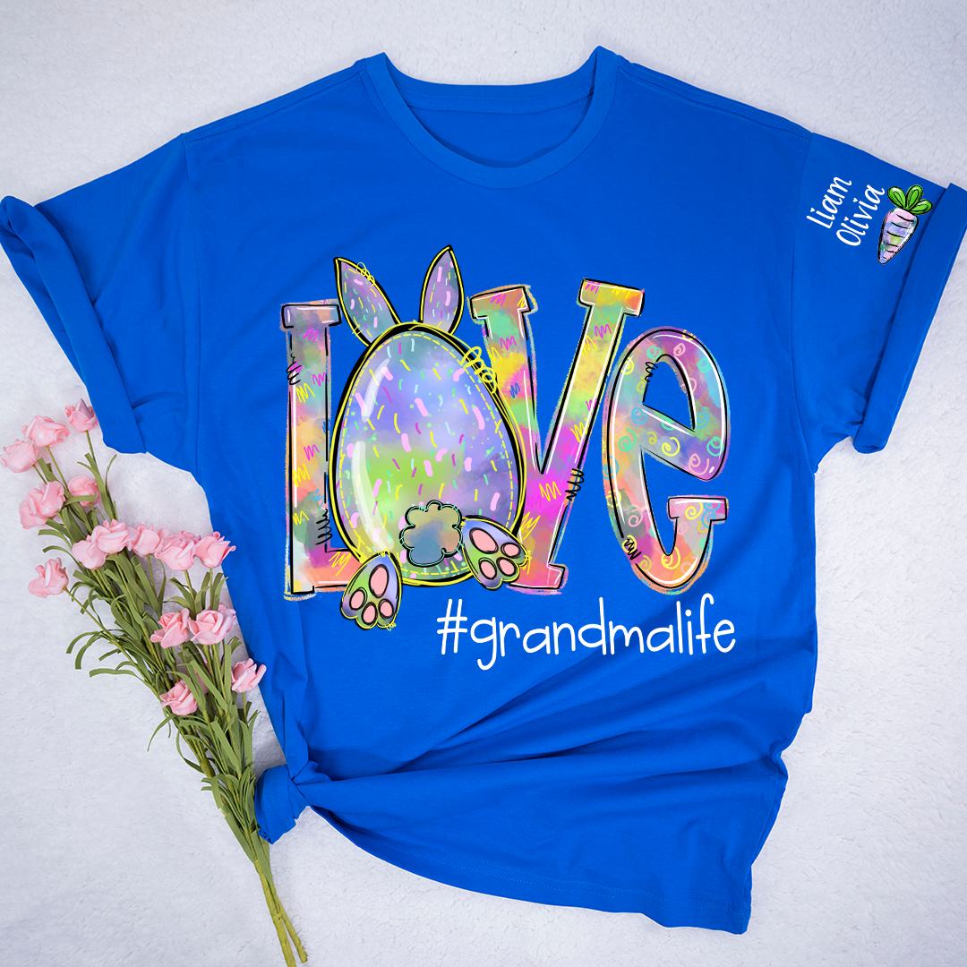 Love Grandma Life Rainbow Easter Bunny And Kids Carrot LTP01