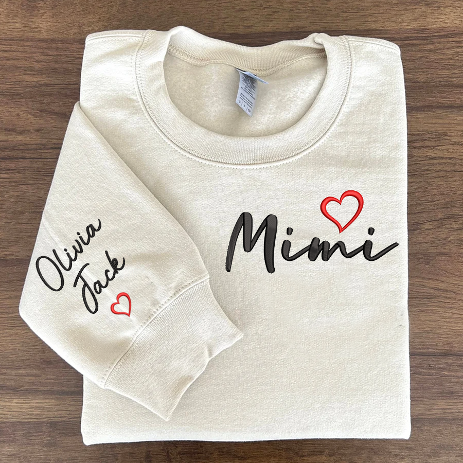 Custom Embroidered Mimi And Grandkids Sweatshirt