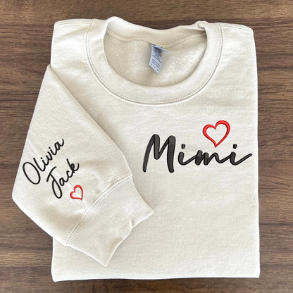 Custom Embroidered Mimi And Grandkids Sweatshirt