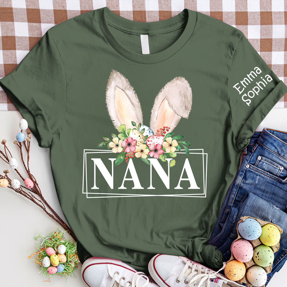 Gigi Bunny Flower Shirt, Custom Gigi And Kids, Easter Days Gift TH T-Shirt