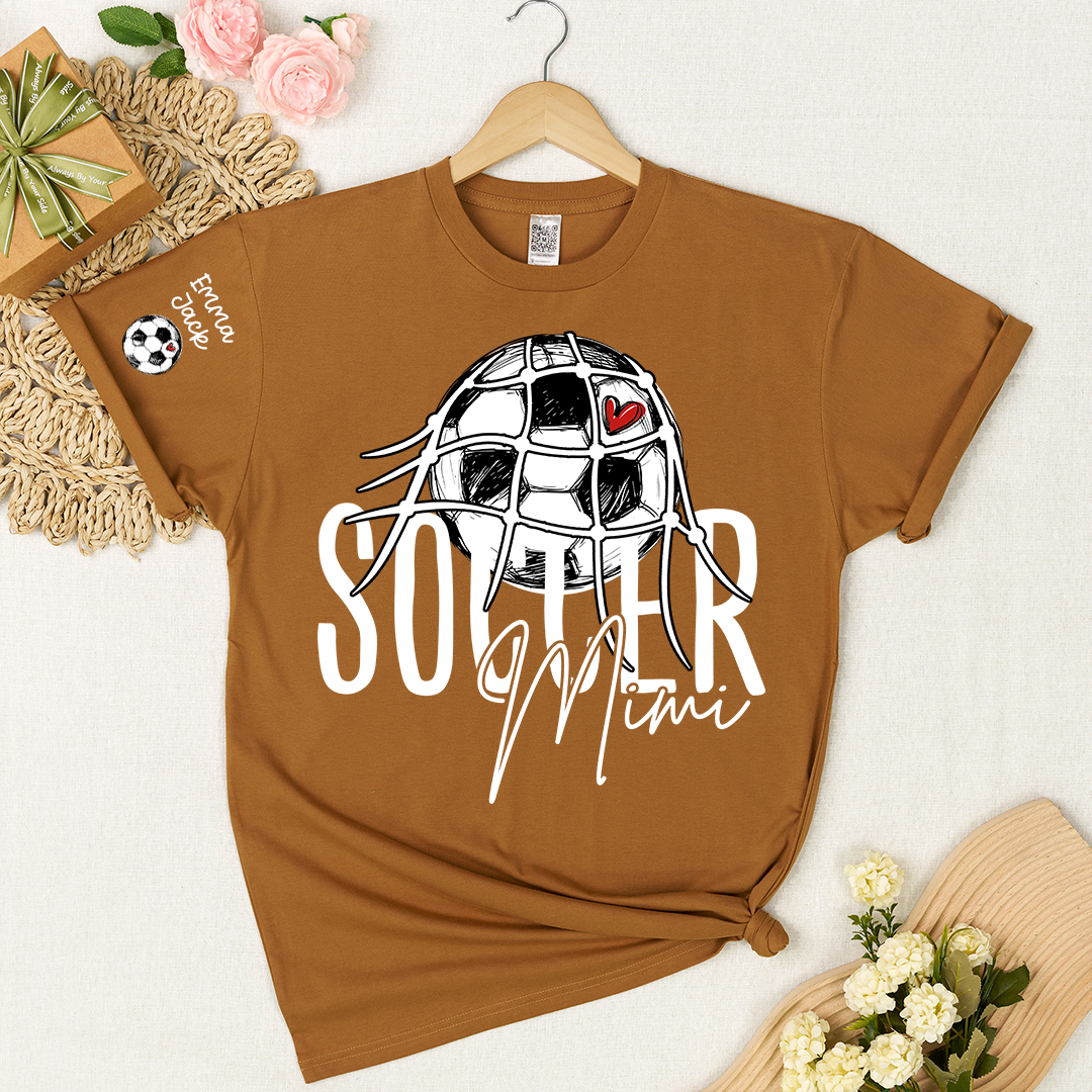 Personalized Soccer Mimi Shirt, Soccer Ball Family Names Tee