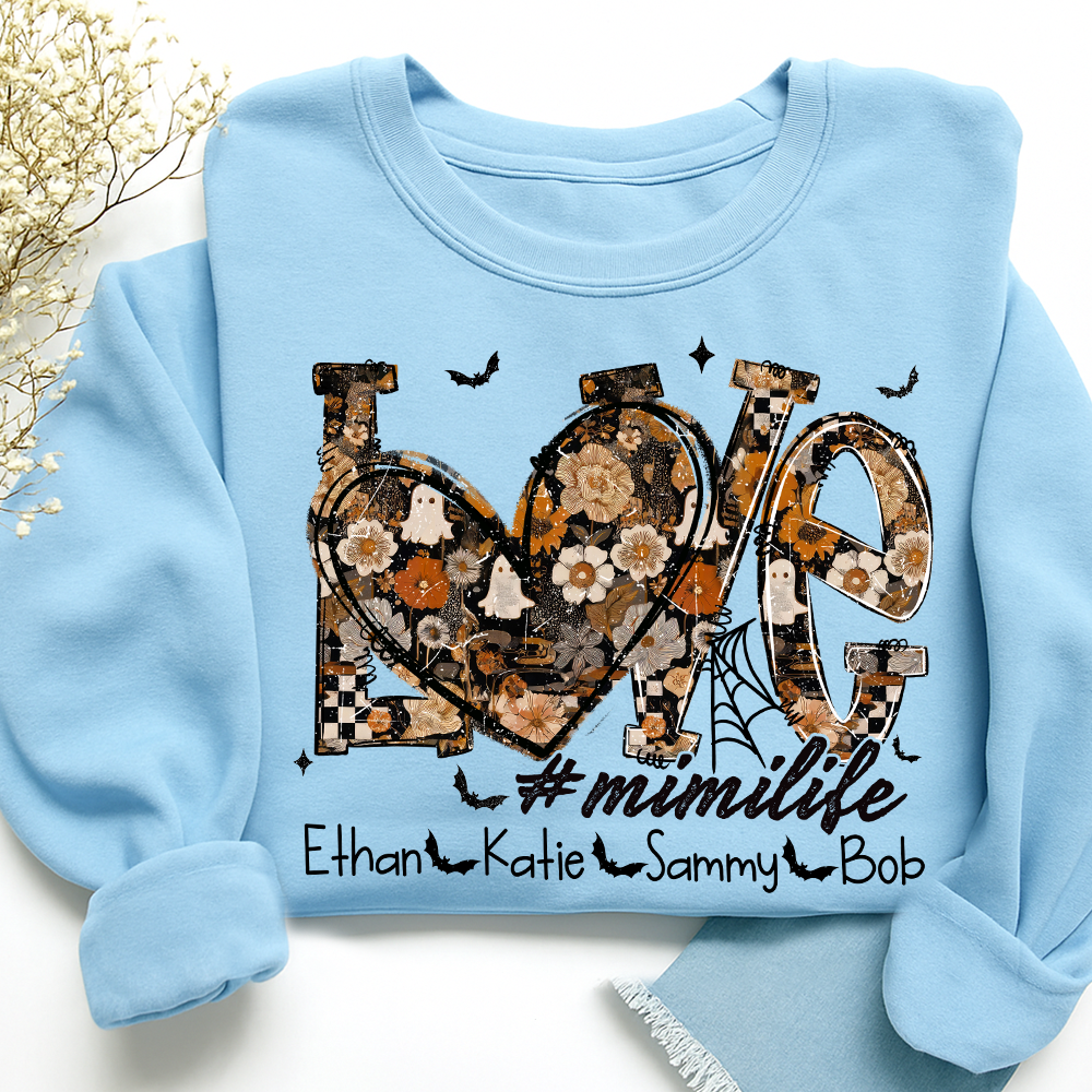 Love Mimi Life Halloween Sweatshirt Outfit for Grandma And Kids